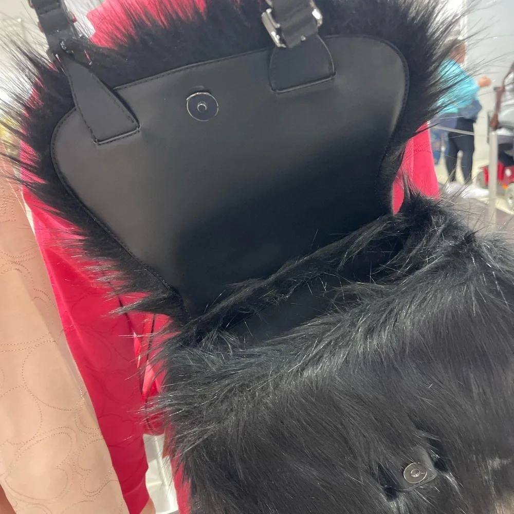 MICHAEL MICHAEL KORS Quinn Medium Flap Faux Fur Backpack Black  NWT   Live Style